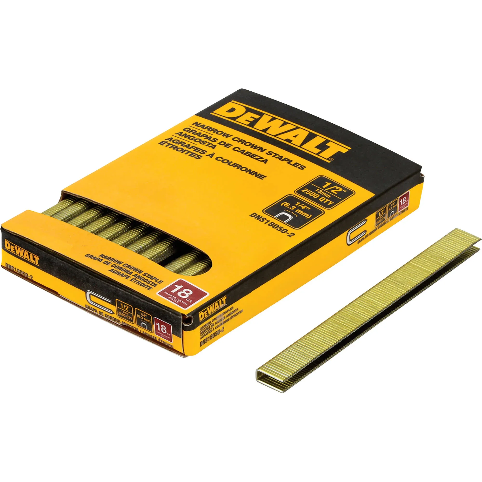 DeWalt 18-Gauge 1/2" Crown Staples DNS18050-2