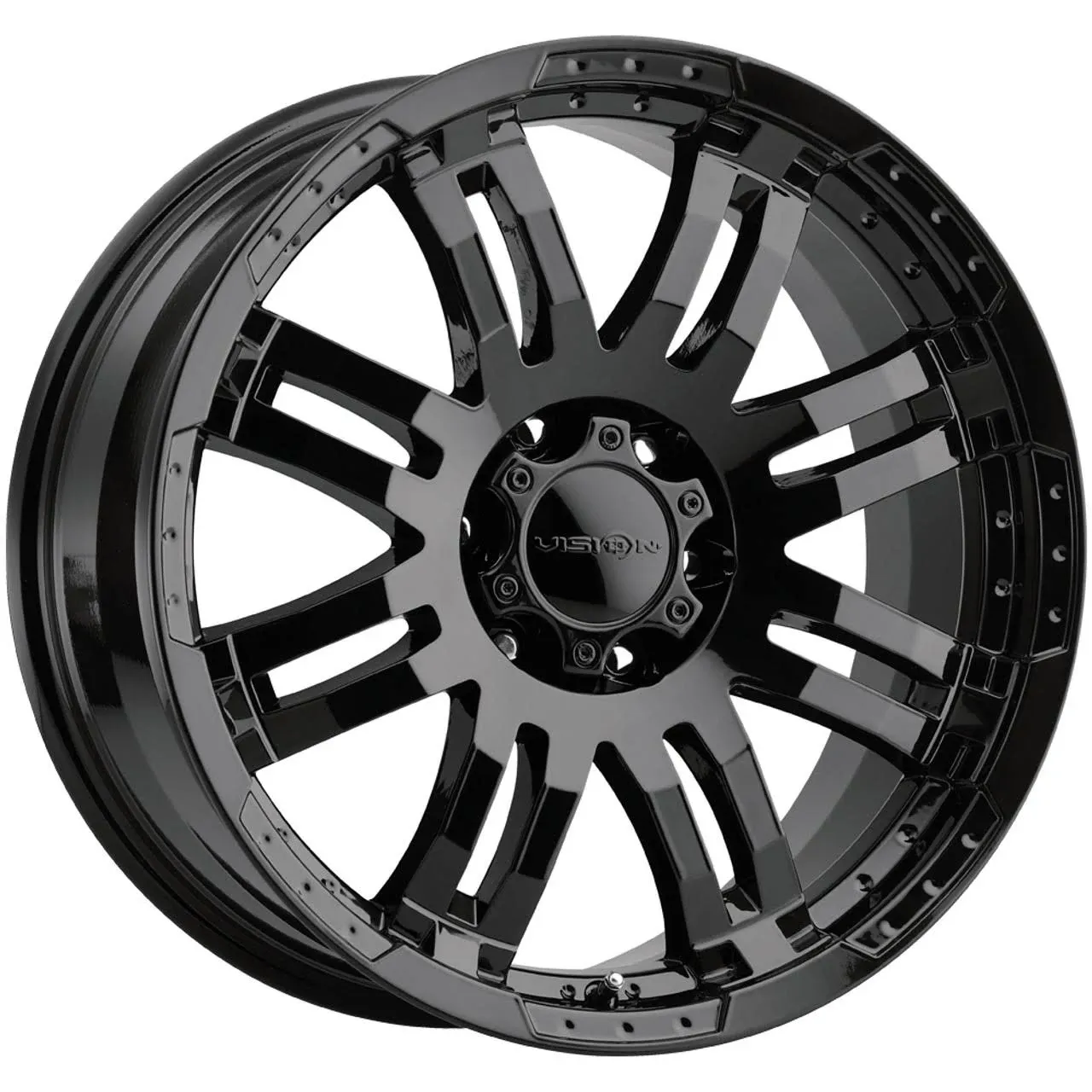 16x8 Gloss Black Wheel Vision Warrior 375 8x6.5 -6