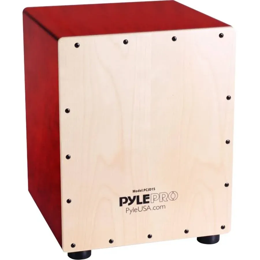 Pyle Stringed Jam Cajon - Wooden Cajon Percussion Box