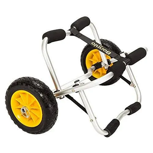 Bonnlo Kayak Cart Canoe Dolly Fishing Kayak Accessories Carrier Foldable Paddle Board Trolley Boat Trailer Transport with NO-Flat Airless Tires Wheels and 2 Ratchet Straps