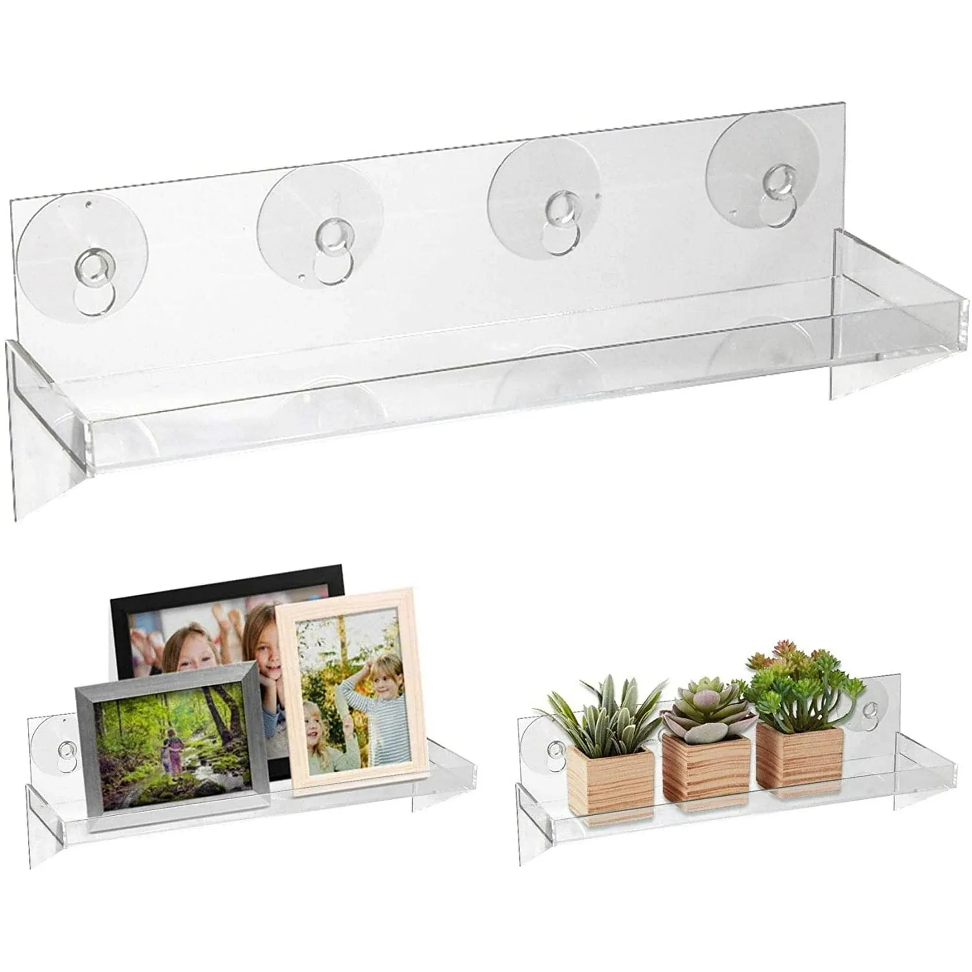 Urban Leaf Window Shelf for Plants, Window Sill Extender for Plants, Bathroom or Kitchen Acrylic Shelving, Declutter Your Spices, Herbs, Toiletries and Plants