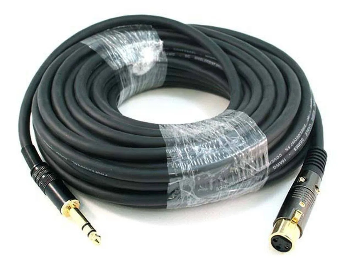 Monoprice XLR Female to 1/4in TRS Male Cable - 50 Feet | 16AWG, Gold Plated - Premier Series