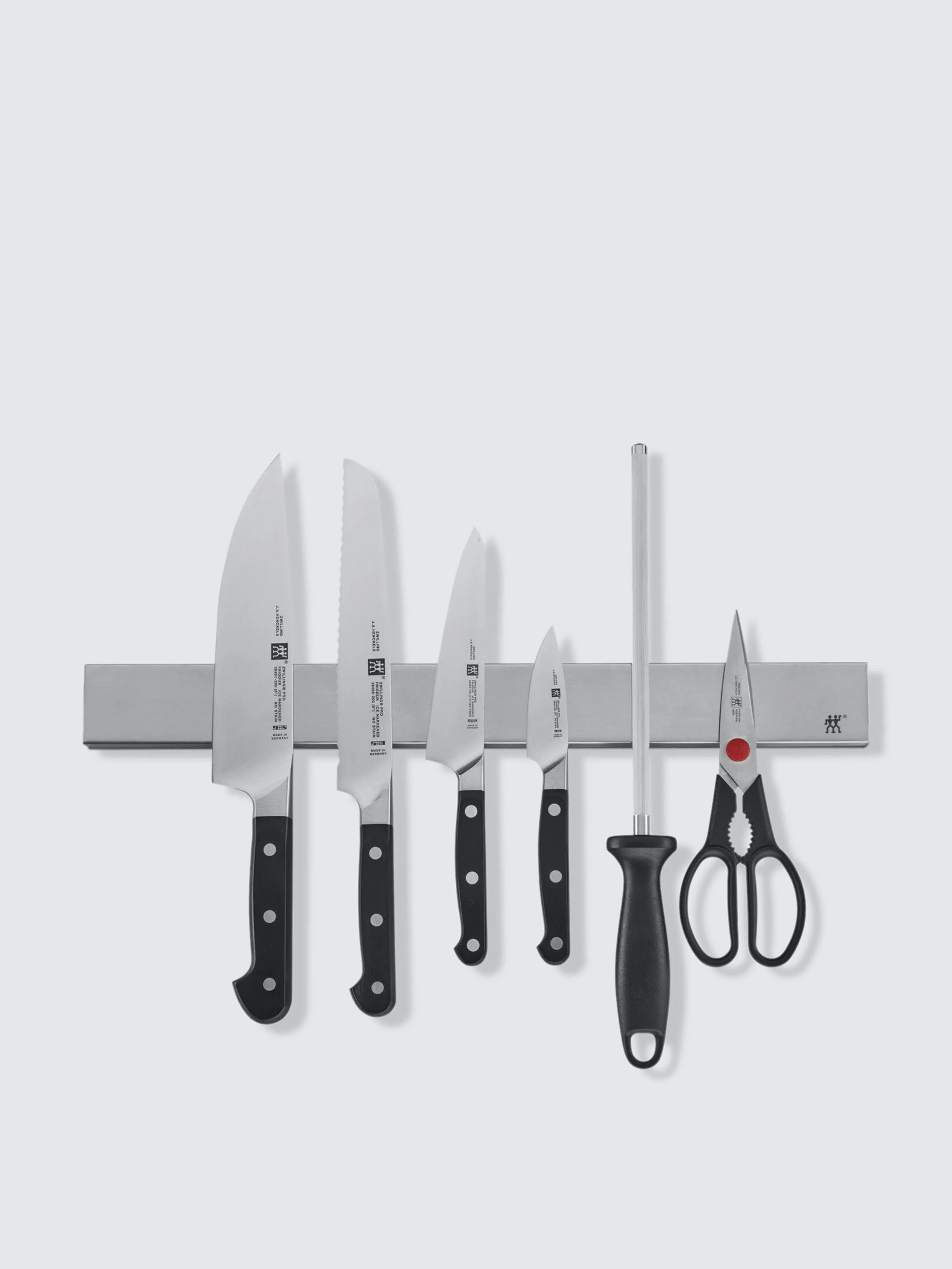 Zwilling Pro 7-Piece Knife Set with Stainless Magnetic Knife Bar