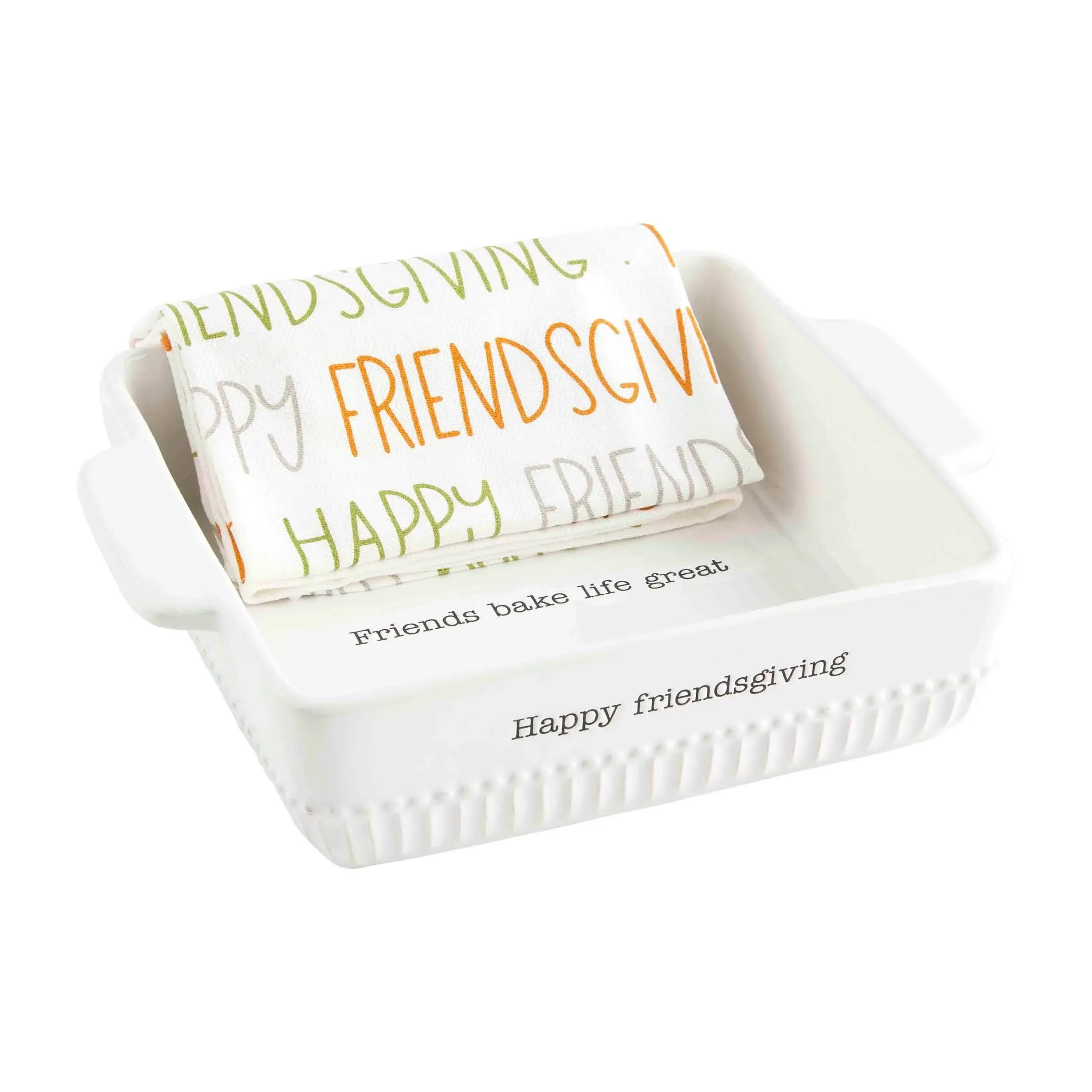 Mud Pie Friendsgiving Baker Set,White