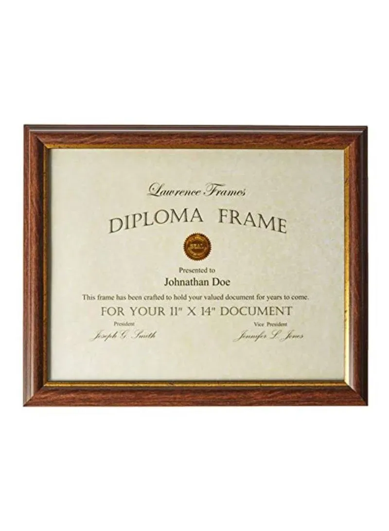 Lawrence Frames Walnut &amp; Antique Gold Diploma/Docume<wbr/>nt 11x14 Picture Frame 18511