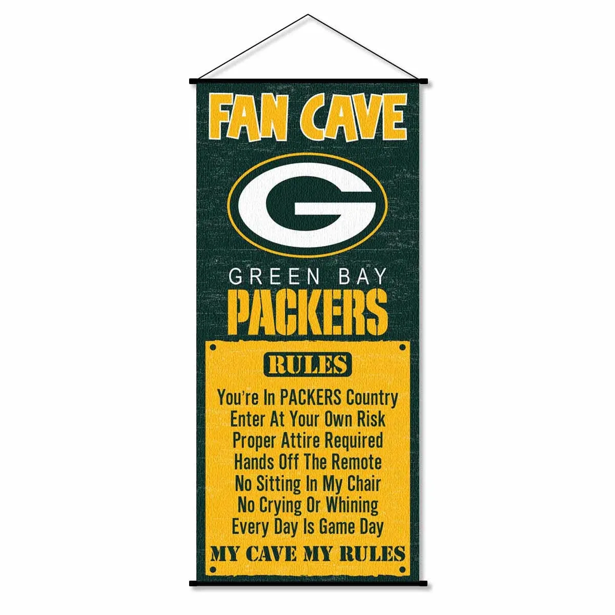 WinCraft Green Bay Packers Man Cave Fan Banner Wall Door Scroll