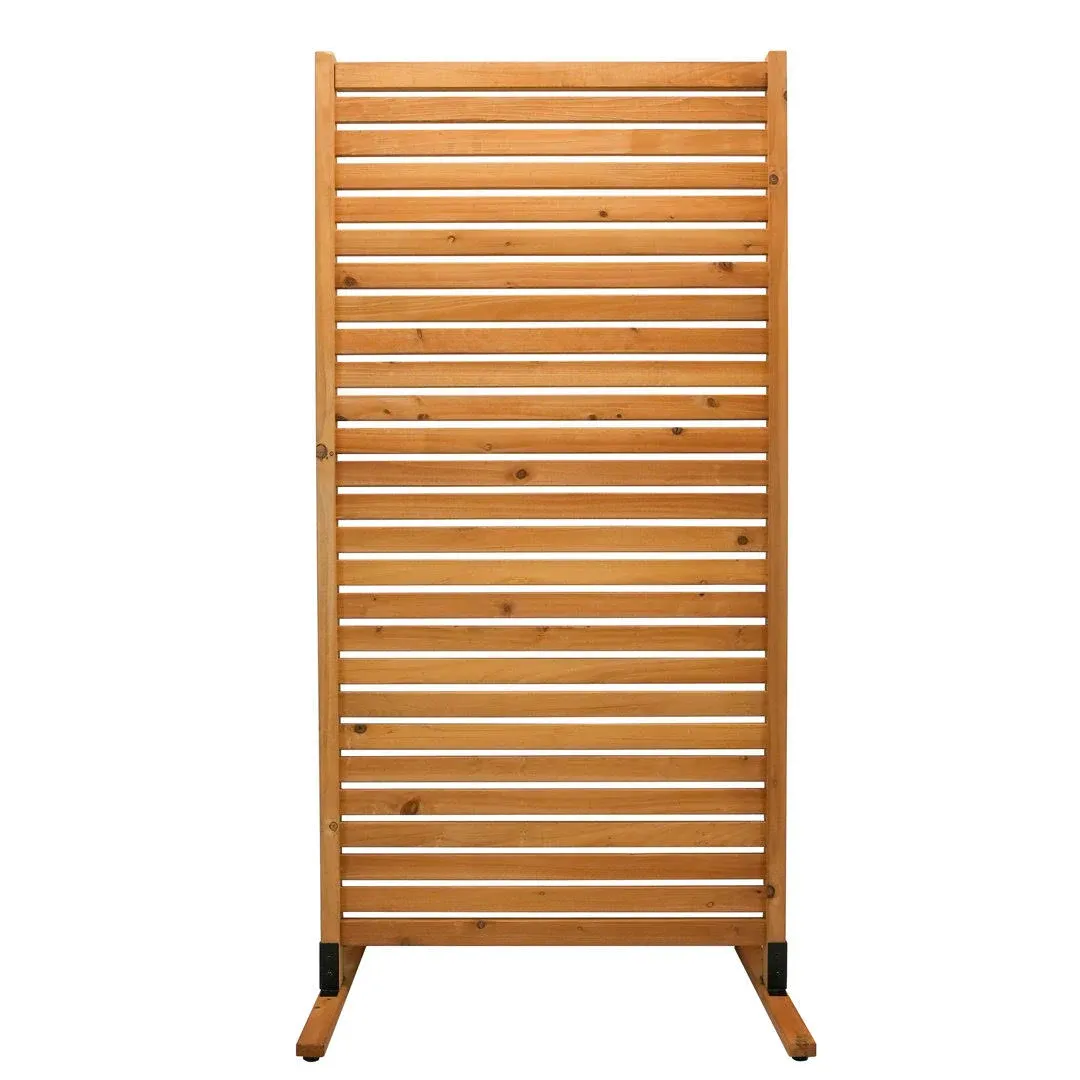 Enclo Privacy Screens EC18030 73.5in H x 36in W Tiaga Slatted Premium Wood Freestanding or Surface Mounted Privacy Screen Kit (1 Panel)