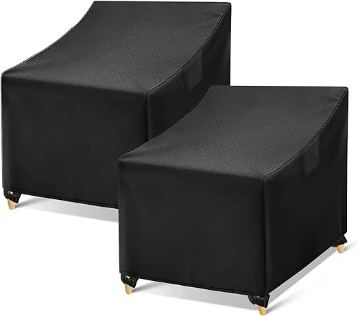 WLEAFJ Outdoor Chair Covers Waterproof, Black Lawn Patio Furniture Covers, Heavy Duty Wicker Garden Sofa Chair Cover, 2 Pack - 30" W x 37" D x 31" H