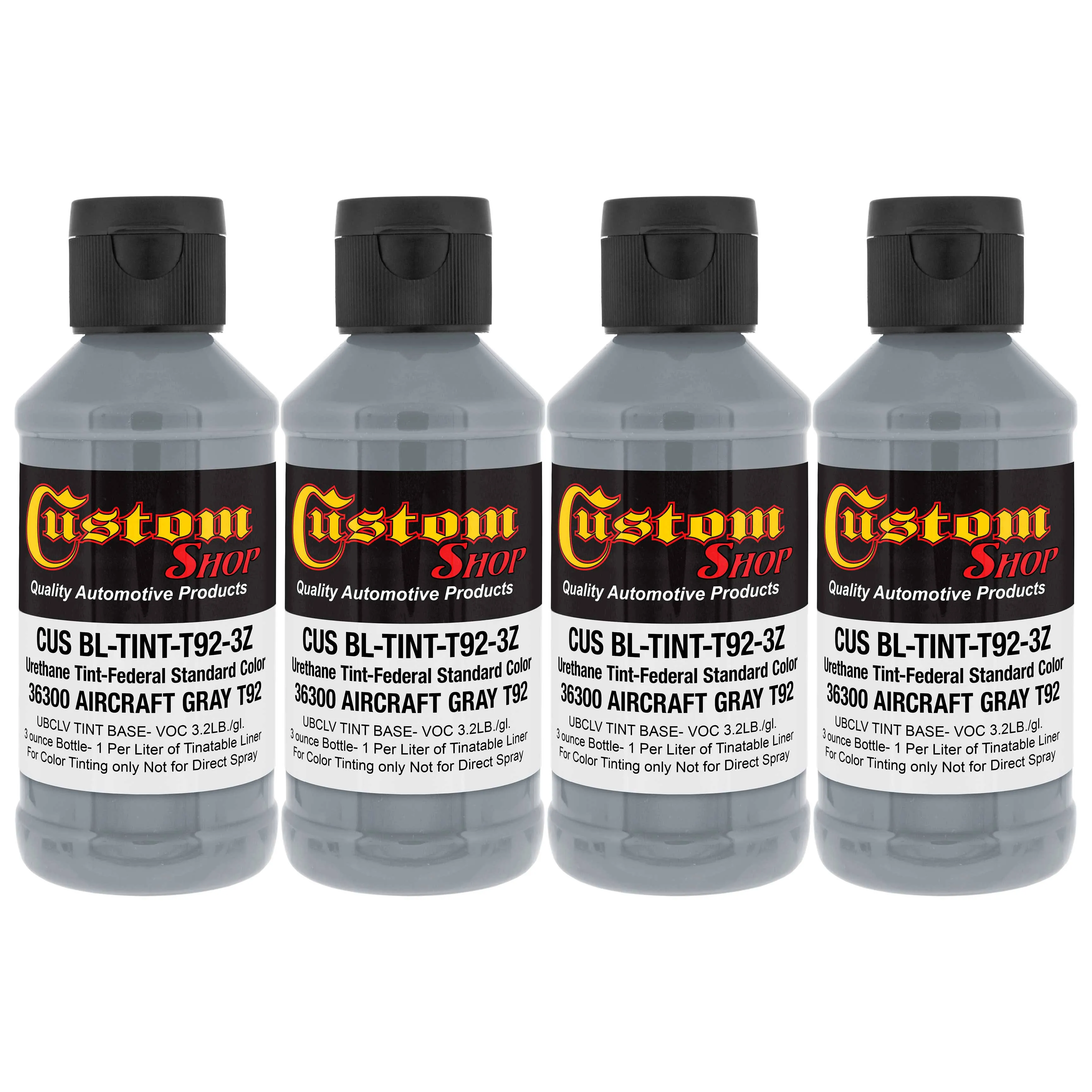 Custom Coat Camouflage Series 3 Ounce (Aircraft Gray Federal Standard Color #36300) - Pack of 4 - Urethane Tint Concentrate for Tinting Truck Bed Liner Coatings - Epoxy Resin