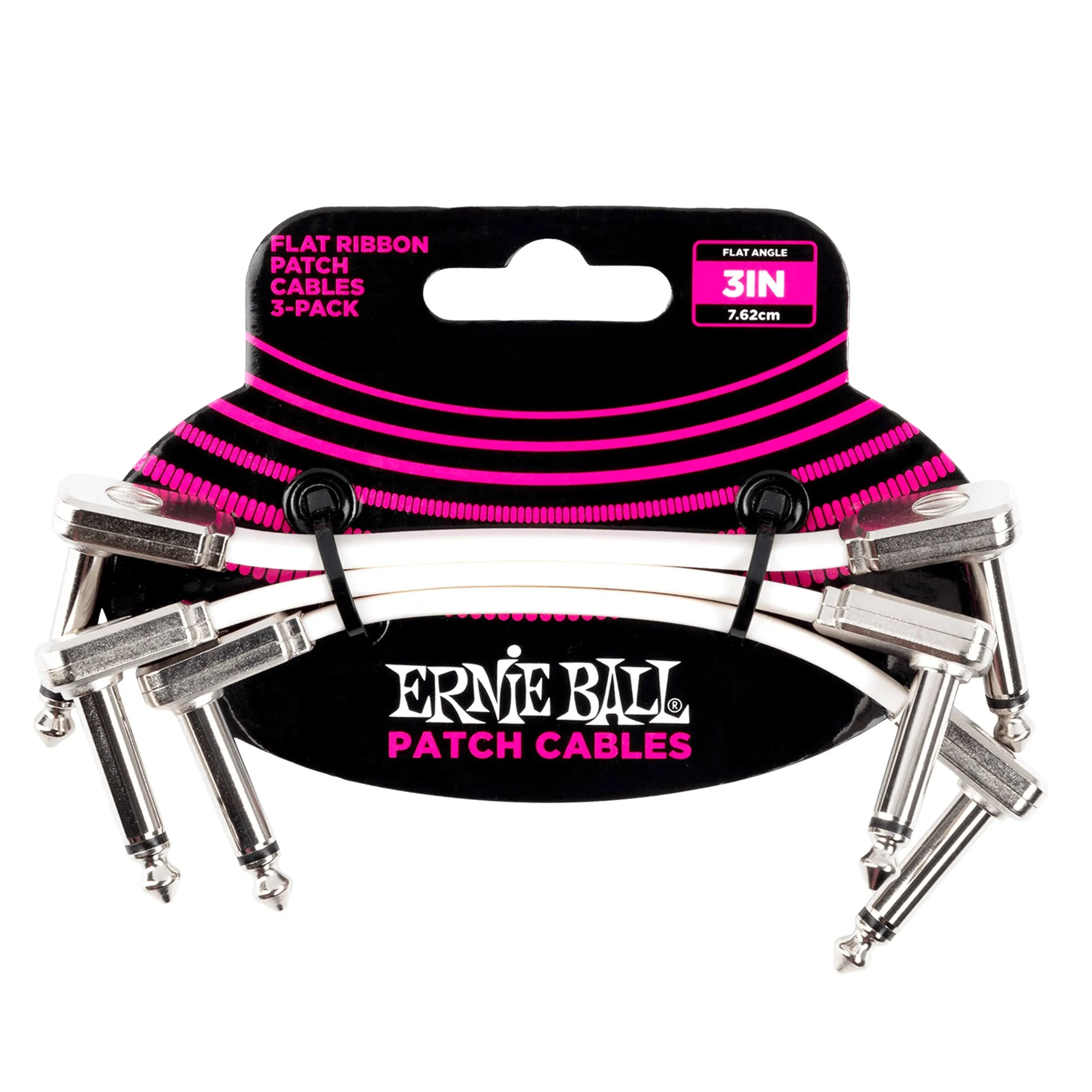 Ernie Ball Flat Ribbon 1/4" TS Patch Cable - 3" (3-Pack) | Reverb