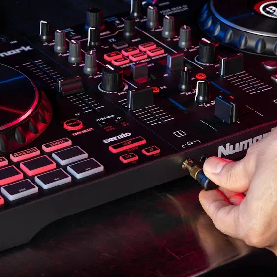 Numark Mixtrack Platinum FX - DJ Controller For Serato DJ with 4 Deck Control, DJ Mixer, Built-in Audio Interface, Jog Wheel Displays and FX Paddles