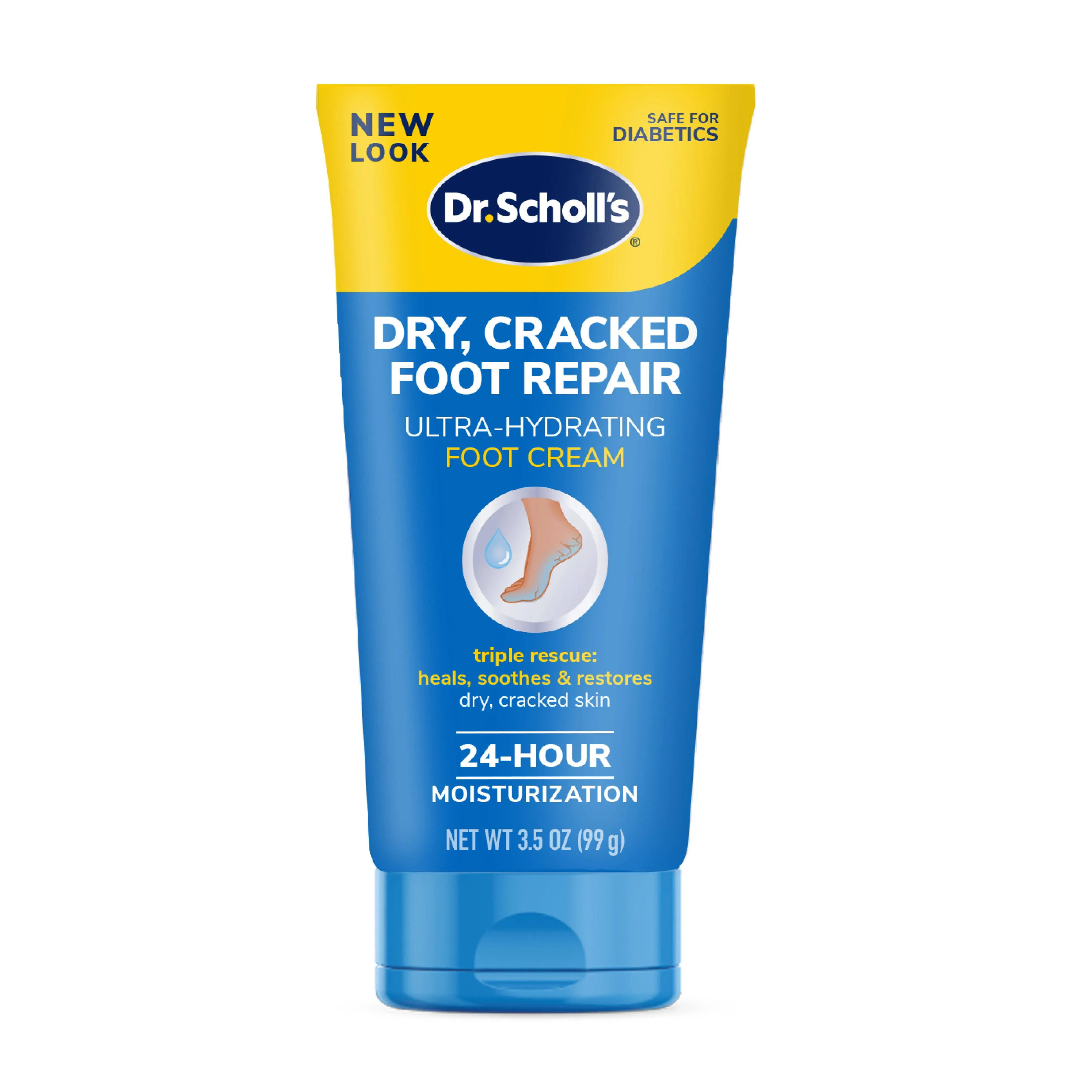 Dr. Scholl's Dry, Flaky Skin Remover Ultra Exfoliating Foot Lotion Cream, 3.5 oz, Moisturizer with Urea for Rough Dry Cracked Feet, Heal and Soothe for Healthy Looking Feet, Intensive Foot Skin Care