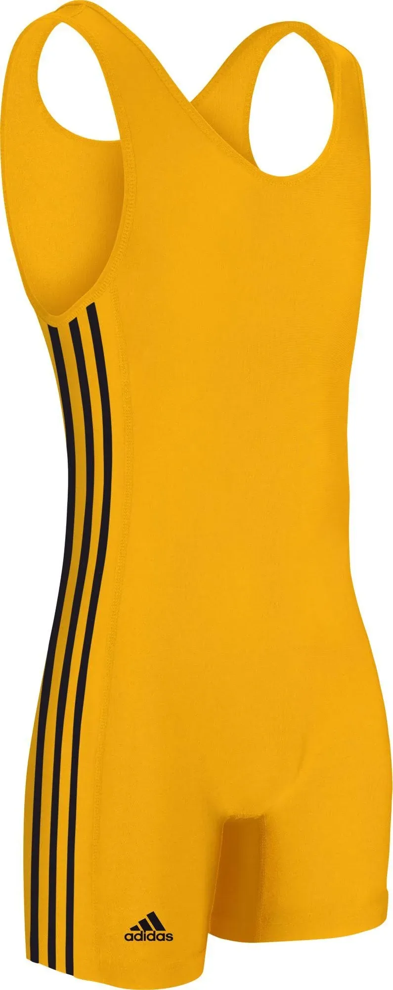 Adidas aS102s 3 Stripe Wrestling Singlet - Athletic Gold Black