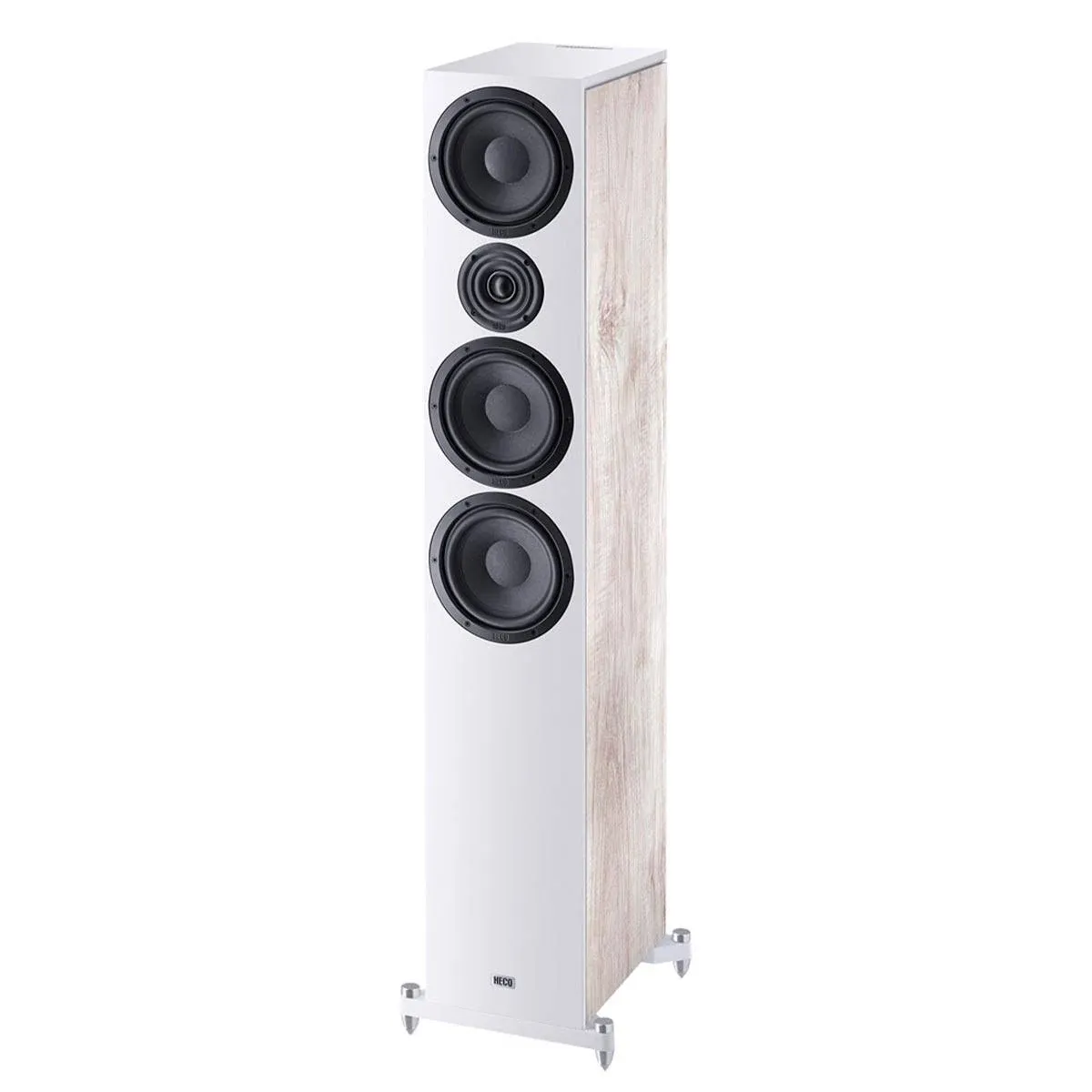 HECO Aurora 700 3-Way, Dual 6.5" Floorstanding Speaker in White Outfitted for ...