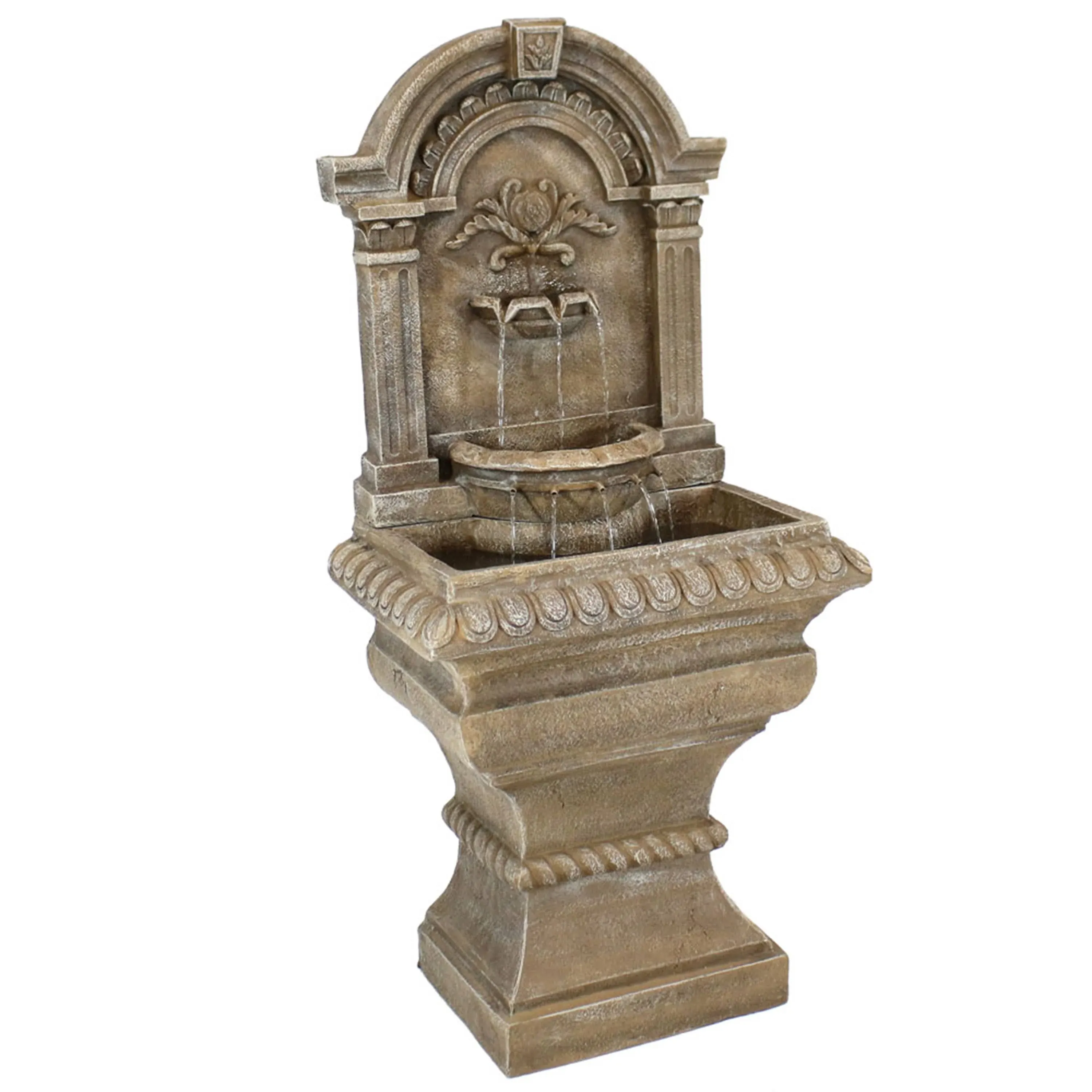 Sunnydaze Ornate Lavello Standing Outdoor Waterfall Fountain - 51 in