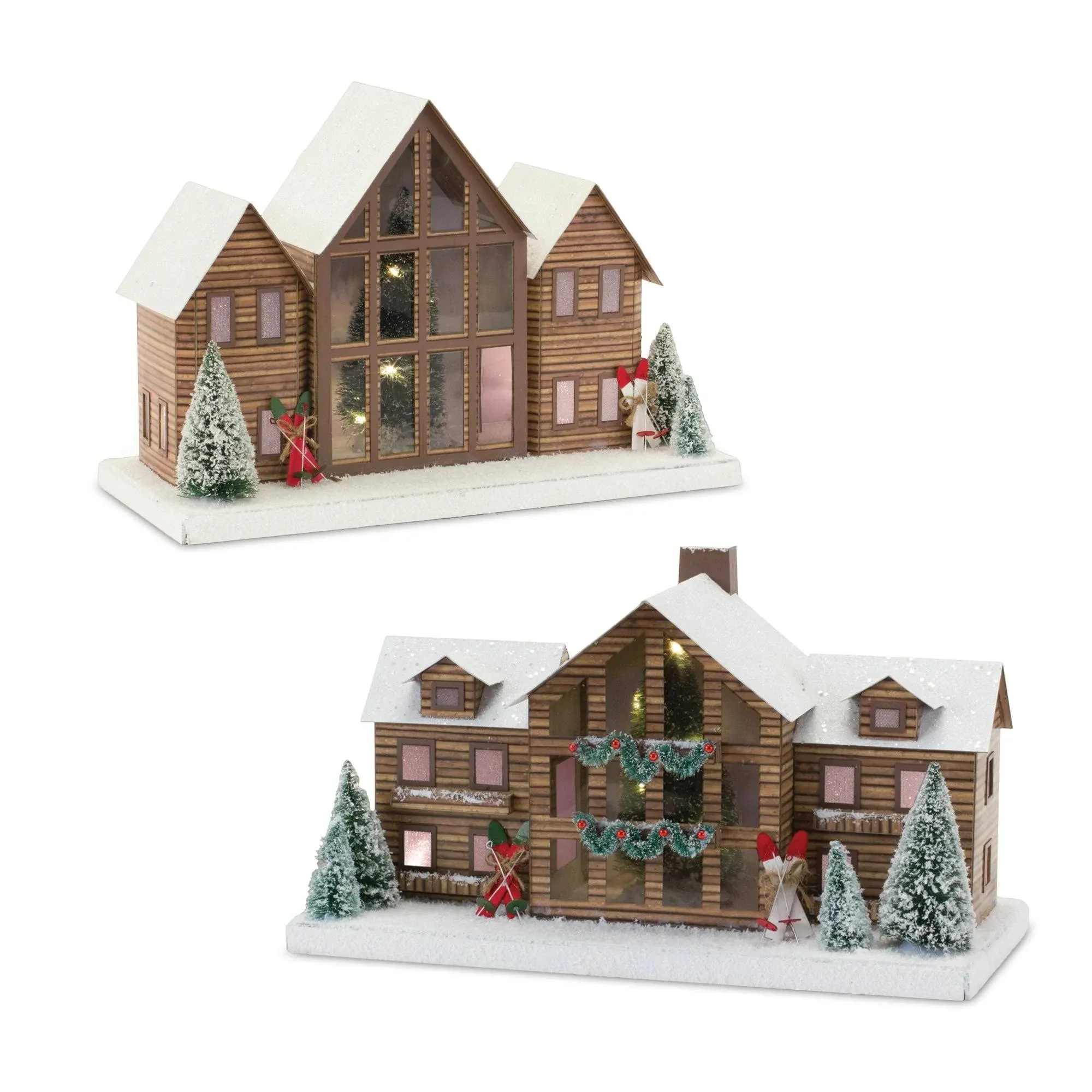 Ski Lodge Lighted Display (Set of 2) 86502DS