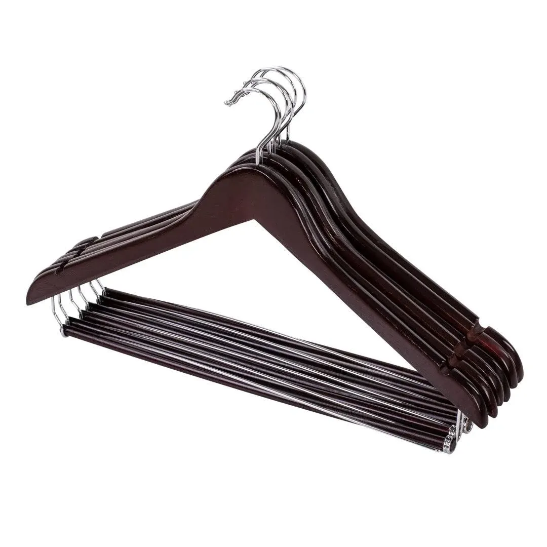 Honey Can Do Contoured Cherry Suit Hangers, 6-Pack