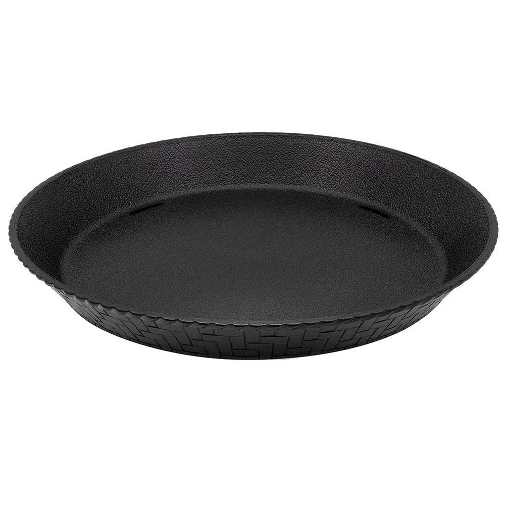 GET Enterprises Polypropylene Black Round Basket with Slots, 12 inch -- 12 per case