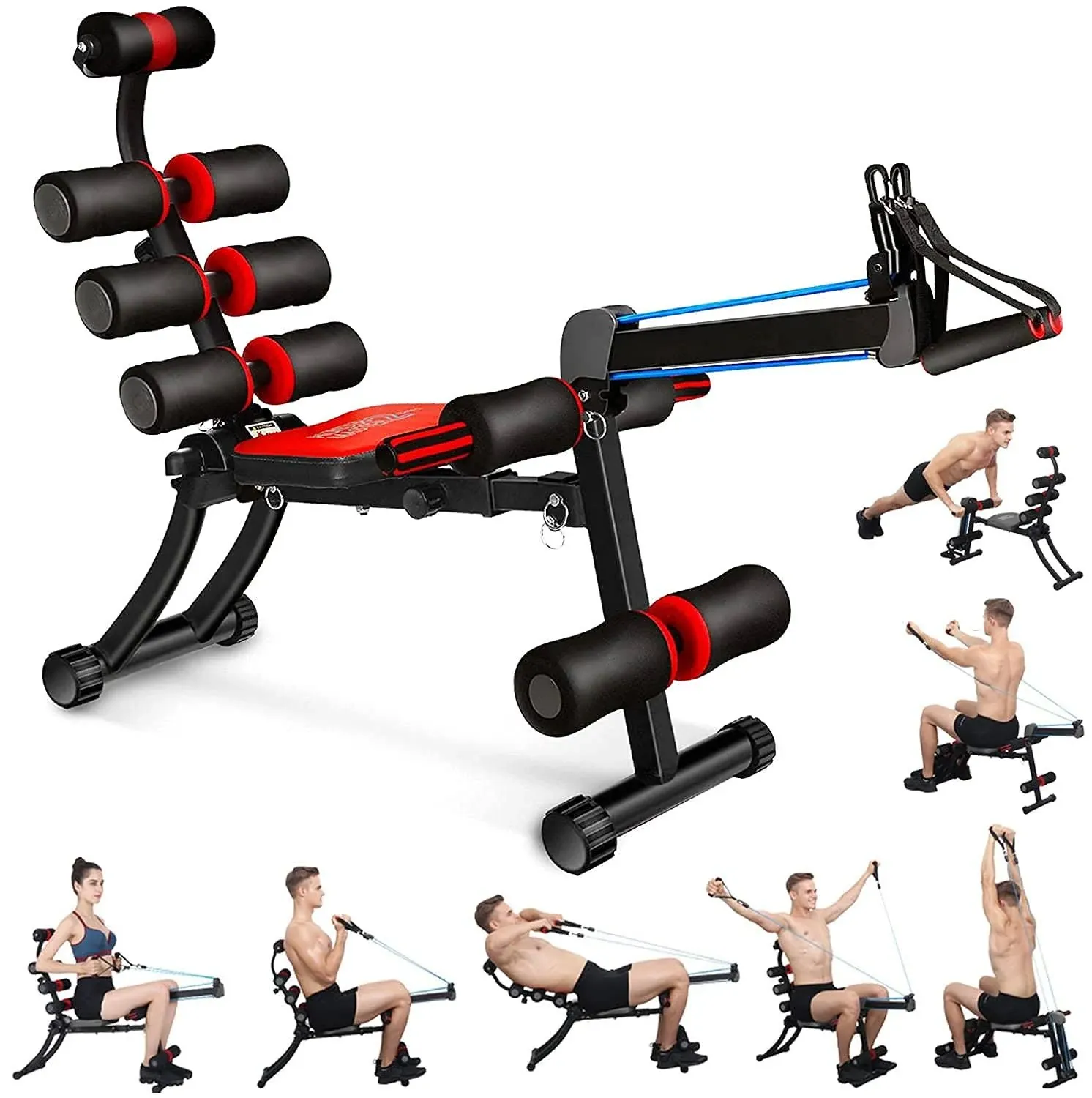 BODY RHYTHM 22 in 1 Wonder Master Core & Abdominal Workout Equipment, Foldable & Adjustable Rowing Machine, Core Strength Training& Abdominal Exercise Trainers with 22 Ways to Exercise for Home Gym.