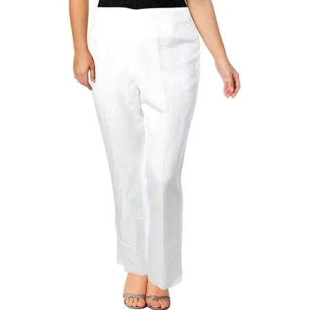 Kasper Women s Linen Blend Classic Side Zip Pants