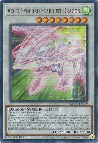 Yugioh - Accel Synchro Stardust Dragon - MAZE-EN019 - Ultra Rare - 1st Ed - NM