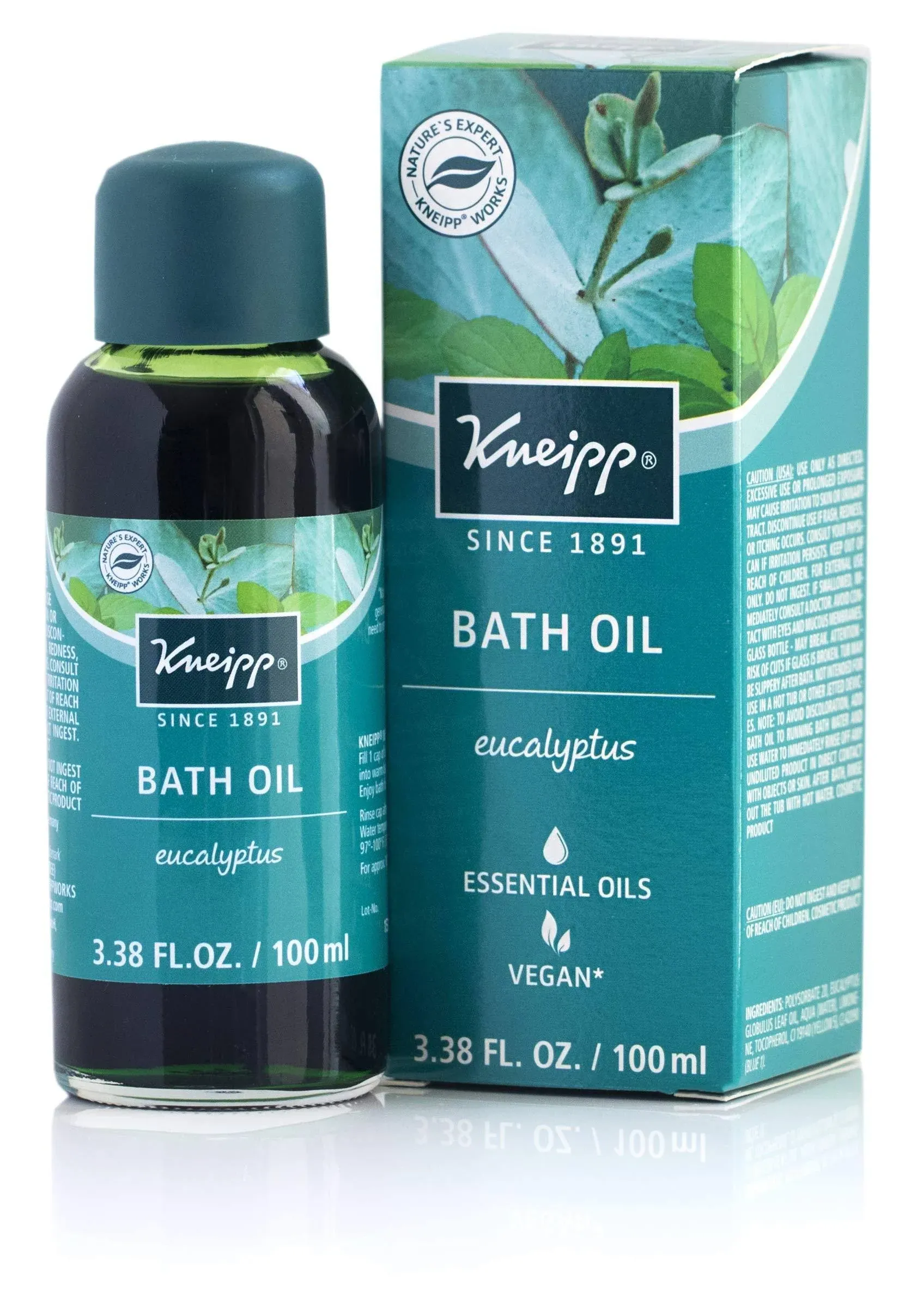 Kneipp Eucalyptus Herbal Bath Oil with Eucalyptus Essential Oil, 3.38 fl oz.