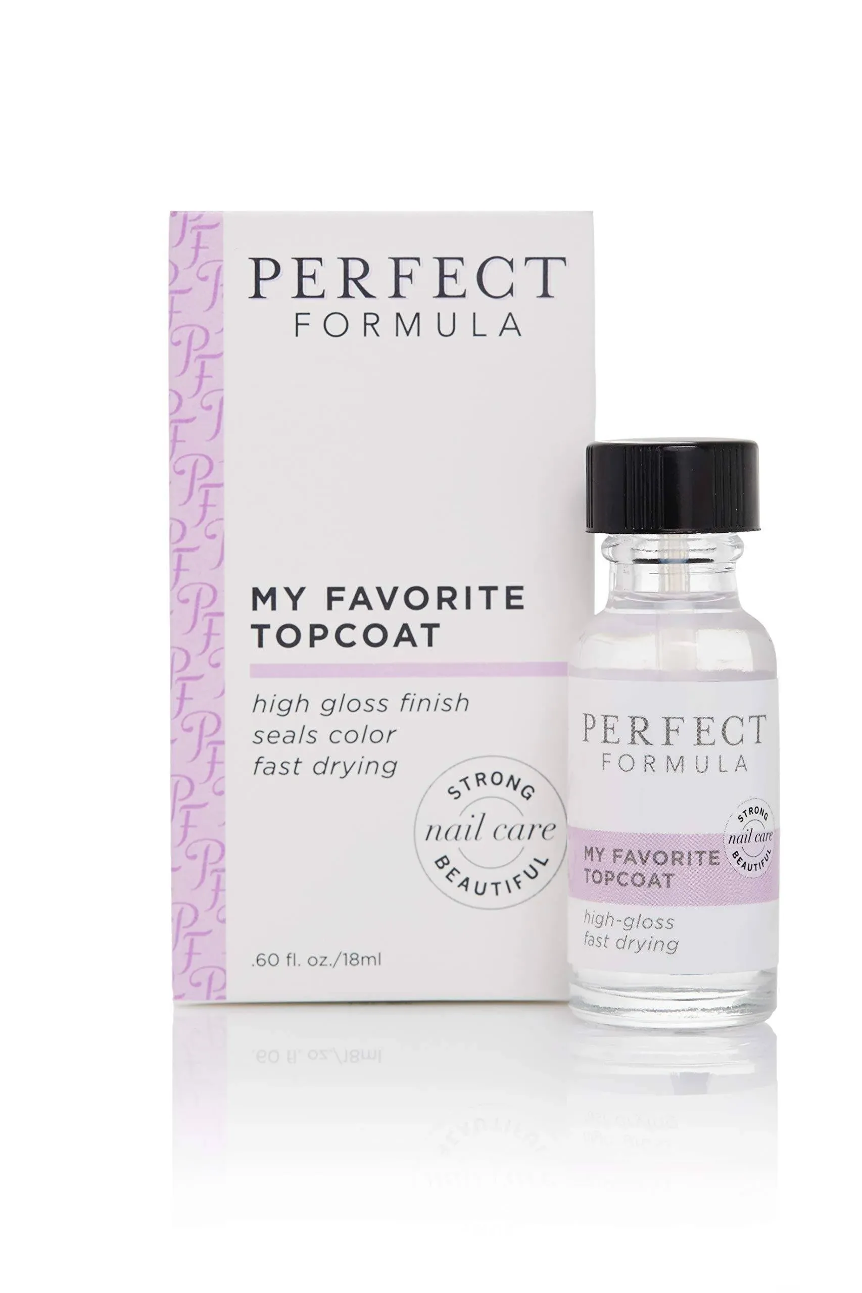 Perfect Formula My Favorite Top Coat - Ultra High Gloss Top Coat and Nail Strengthener - 0.6 Fl Oz, Made In The USA