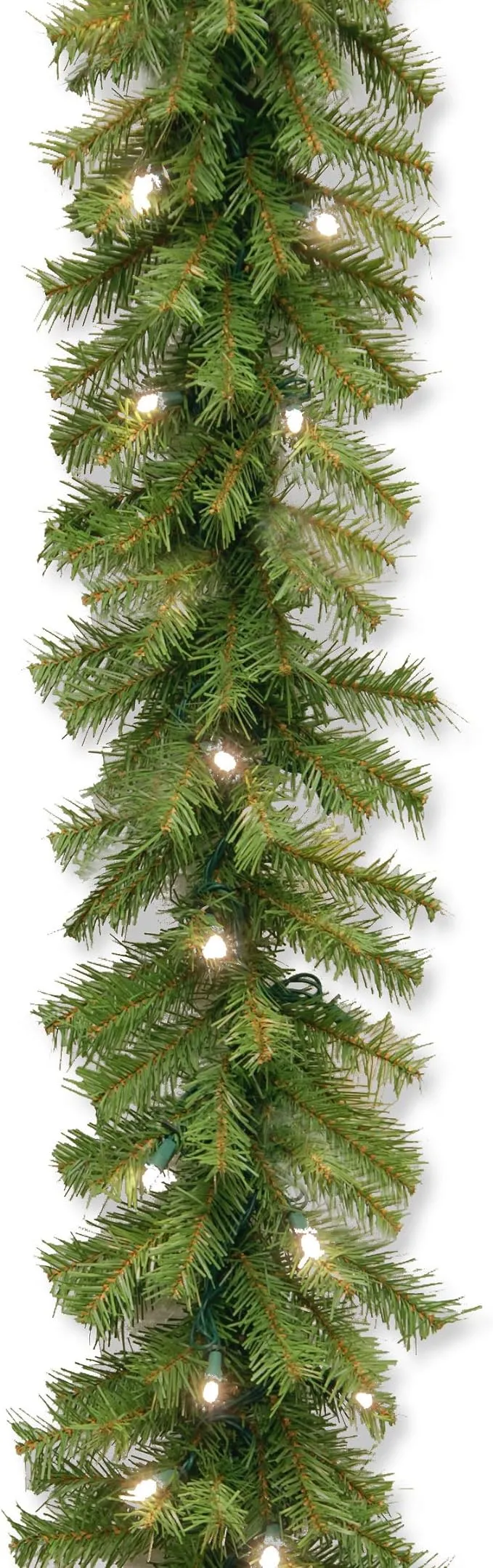 National Tree Company Pre-Lit Artificial Christmas Garland, Green, Norwood Fir, White Lights, Plug In, Christmas Collection, 9 Feet