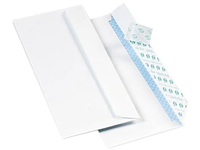 3PK Quality Park 69112 Redi-Strip Security Tinted Envelope Contemporary #10 White 30/Box