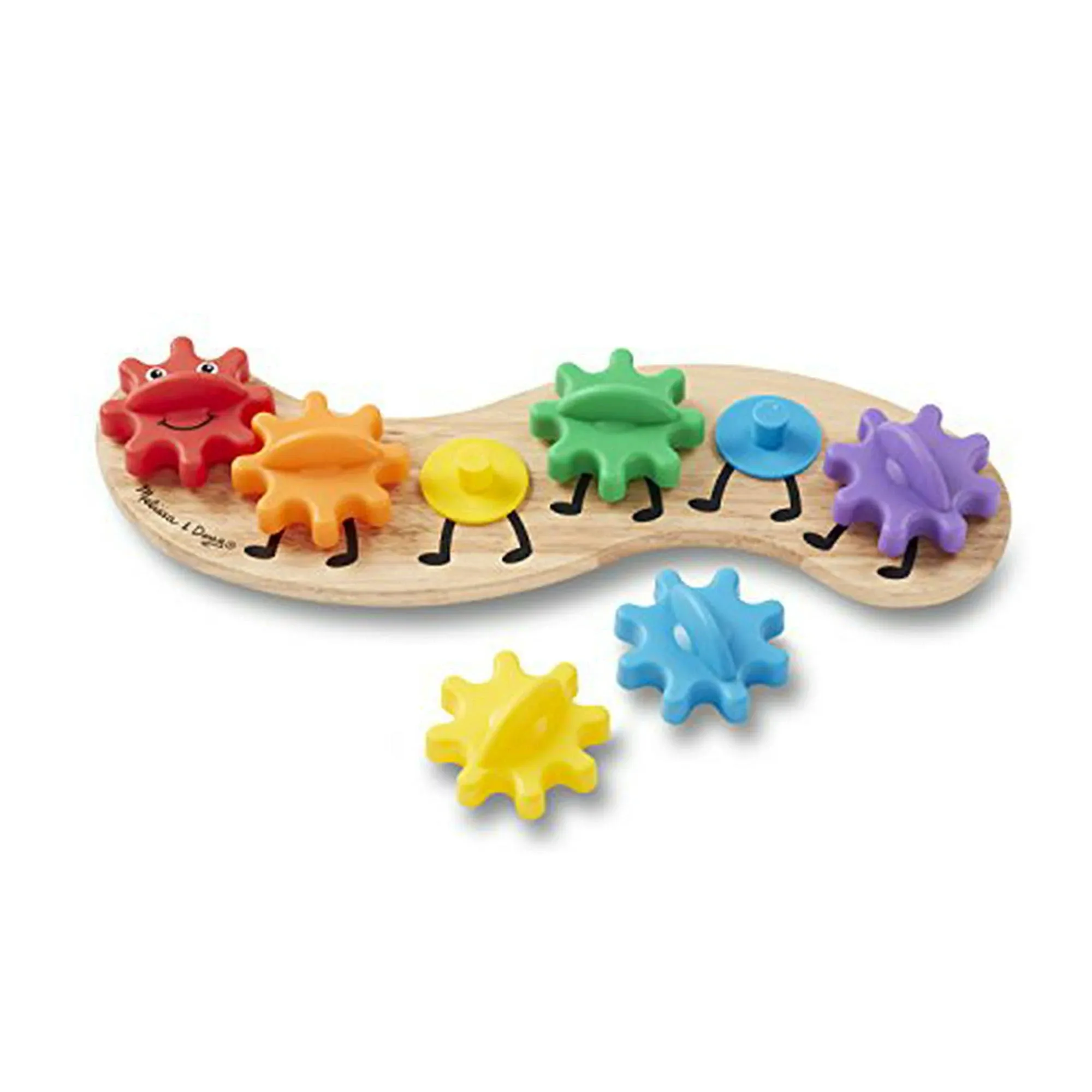 Melissa & Doug Rainbow Caterpillar Gear Toy With 6 Interchangeable Gears - For Toddlers And Babies