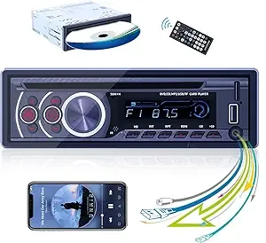 Single Din Car Stereo with DVD Player MP3 Car Radio CD Player with Bluetooth FM Receiver, USB/AUX/TF Card & Remote Control