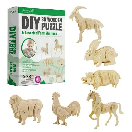 3D Wooden Puzzle Farm Animals