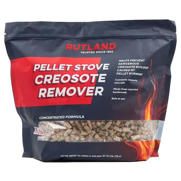 RUTLAND PRODUCTS Pellet Stove Creosote Remover, Chimney & Flue Cleaning Wood Pellets, 4 Pound Bag