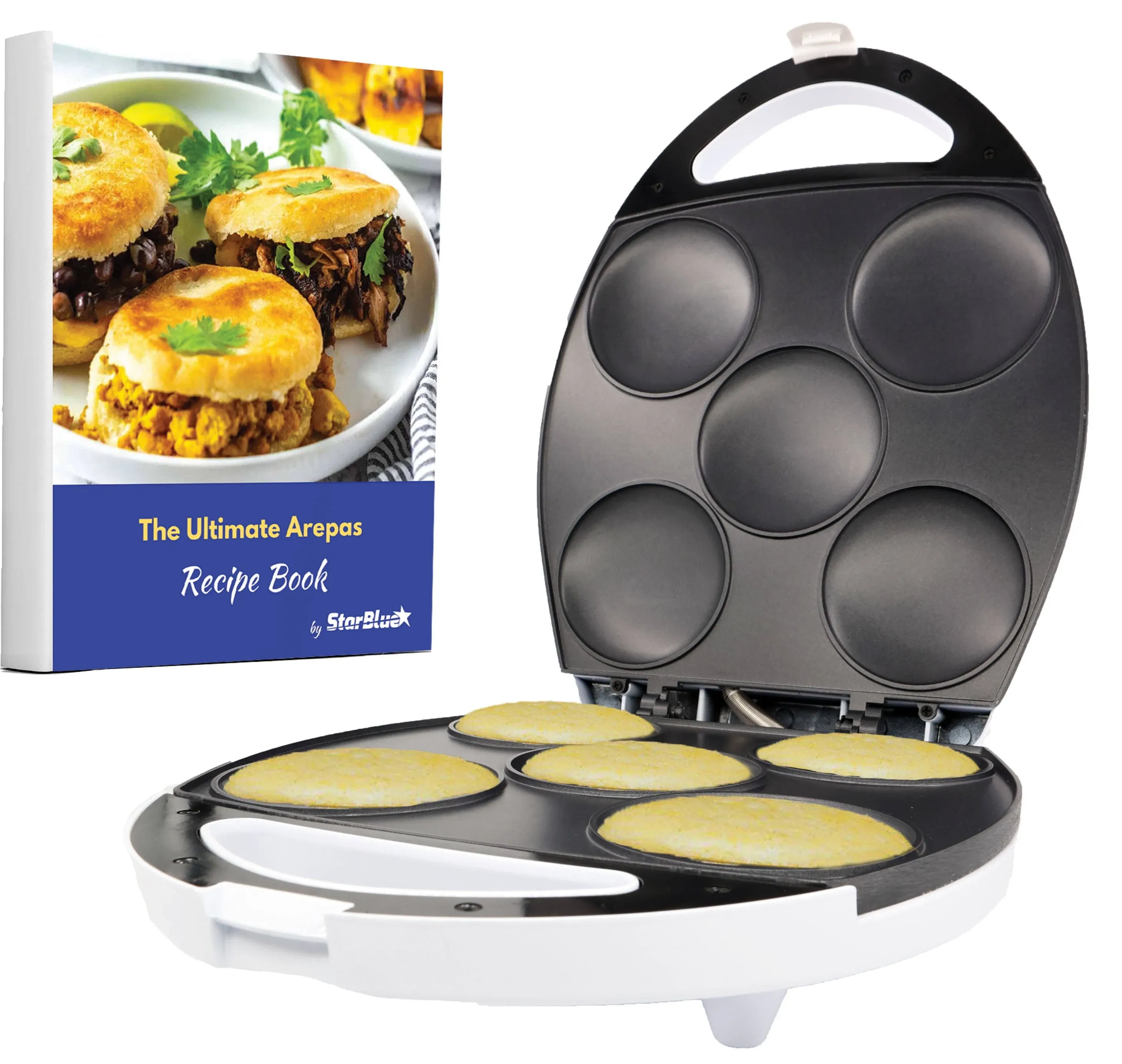 Electric Arepa Maker and Mini Pancake Maker by  with FREE Arepa Recipes Ebook - 