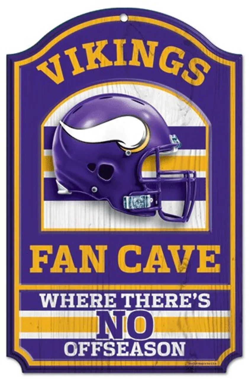 Minnesota Vikings 11"x 17" Wooden Fan Cave Sign