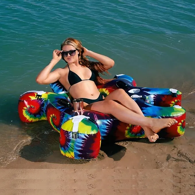 Fluzzle Tube 3.0 Tye Dye Inflatable Float Tube