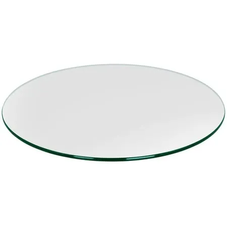 Dulles Glass 22" Round Glass Table Top - Tempered - 3/8" Thick - Pencil Polished ...