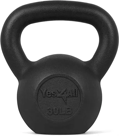 Yes4All 5-80 lbs Cast Iron Kettlebell for Dumbbell Weights Exercises, Gym, Full Body Home Workout Equipment, Push up, Grip and Strength Training