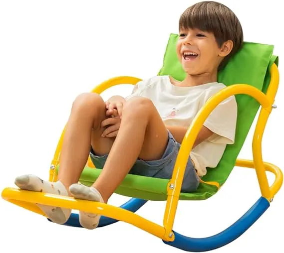 PLATPORTS Kids Saucer Chair Seesaw - Teeter Totter for Outdoor Play - Toddler Chaise Lounge Reading Chair - Playground Equipment for Home, Backyard, Daycare