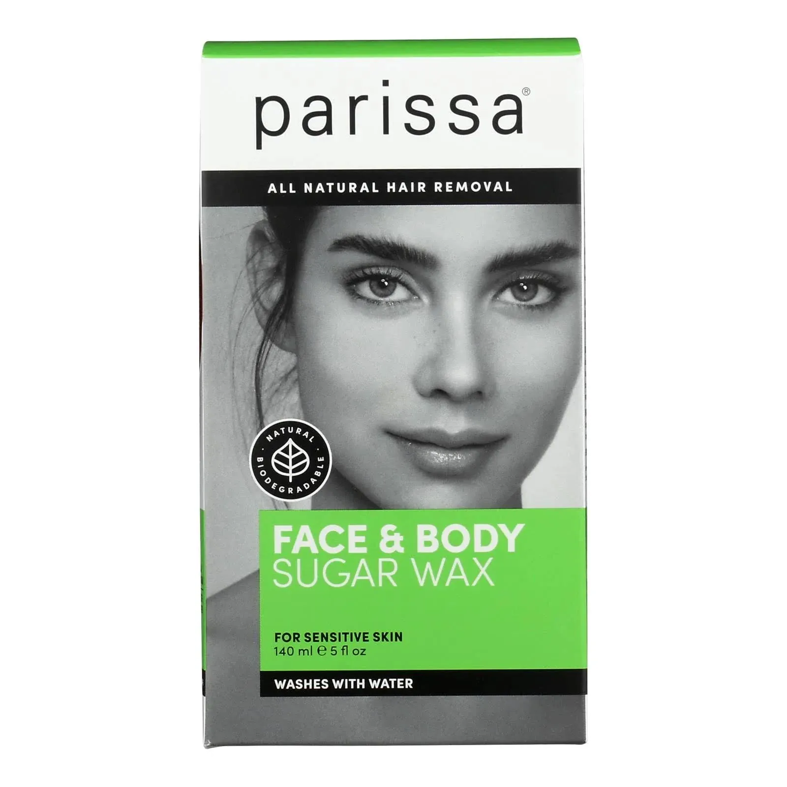 Parissa Face & Body Sugar Wax for Sensitive Skin, 100% Natural Hair Removal, At-Home Waxing Kit - 140ml Chamomile Sugar Wax, 20 Epilation Strips, 3 Wooden Spatulas, 5 Fl Oz (Pack of 1)