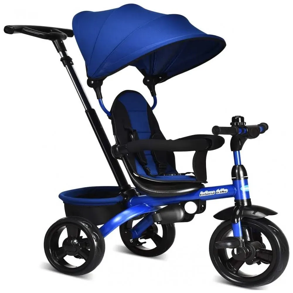 4-in-1 Kids Tricycle with Adjustable Push Handle