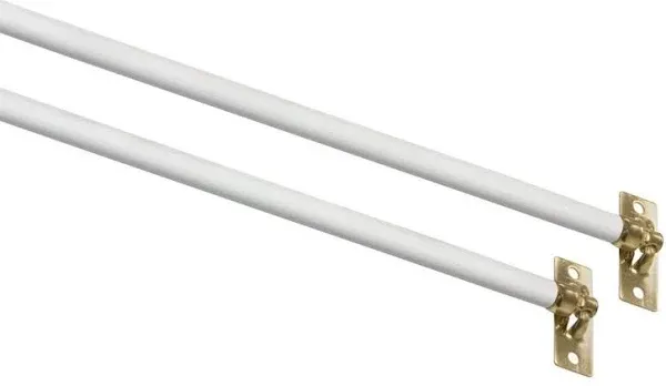 SASH CURTAIN RODS (Set of 2) White Swivel 11-19&#034;