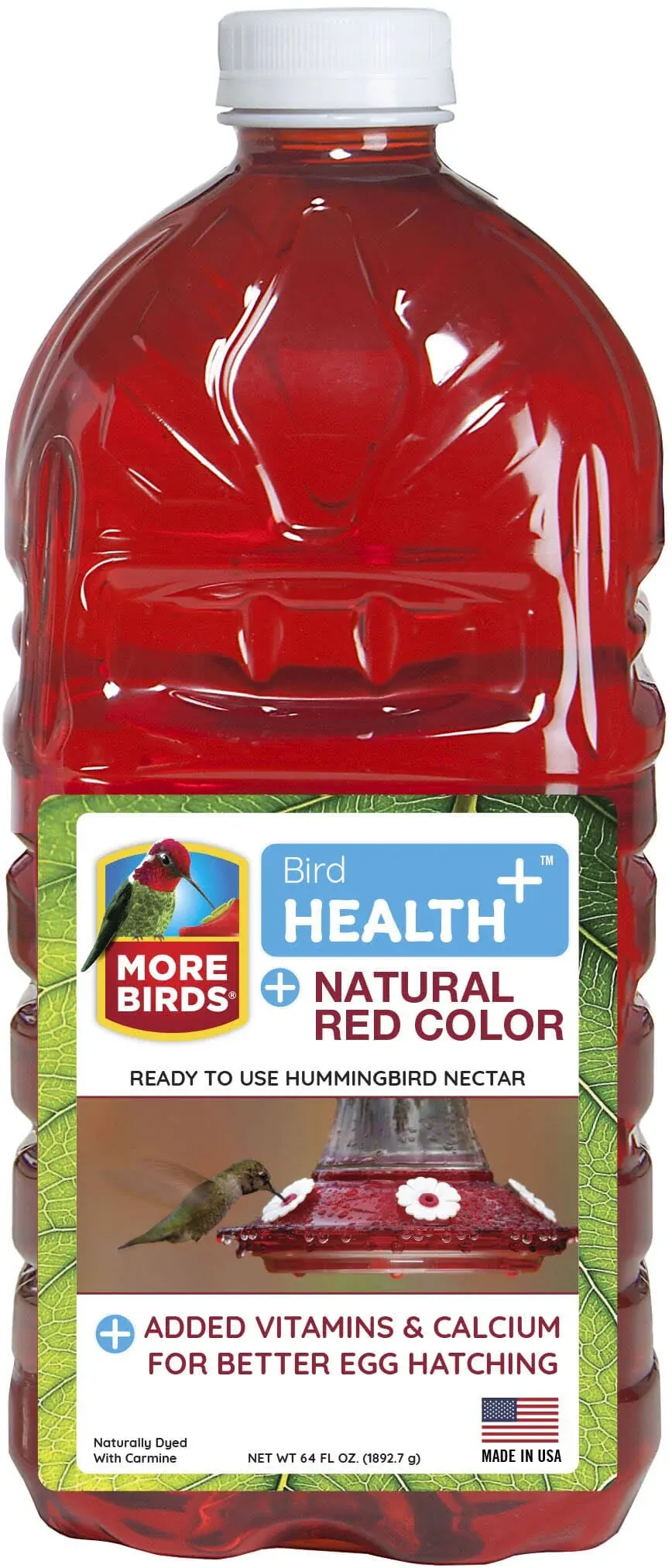 More Birds Health Plus Ready to Use Hummingbird Nectar Natural - Red - 64 oz