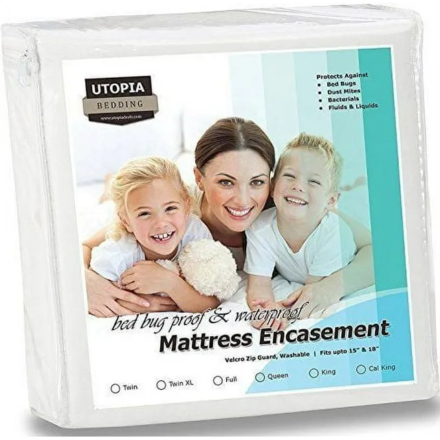 Utopia Bedding Zippered Mattress Encasement Full - 100% Waterproof and Bed Bug Proof Mattress Protector - Absorbent, Six-Sided Mattress Cover