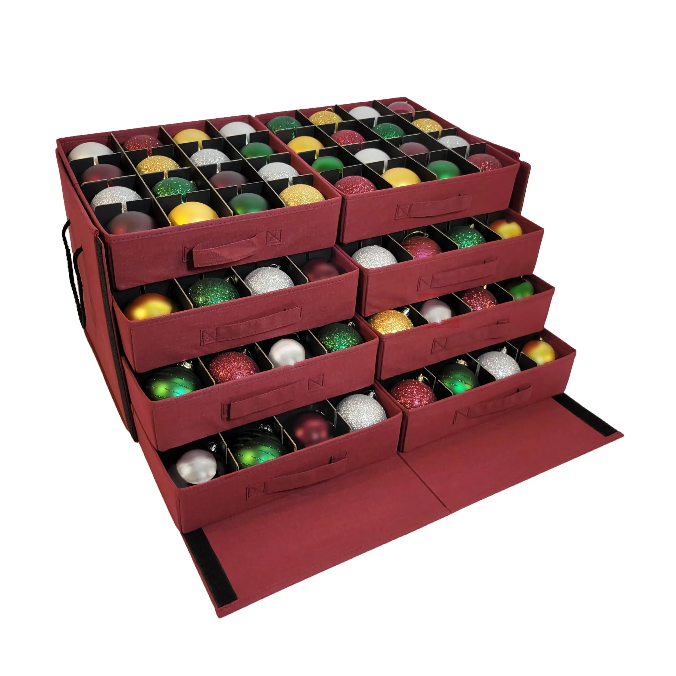 612 Vermont Christmas Ornament Storage Box with Adjustable Acid-Free Dividers, Holds 54 – 4 Inch Ornaments (SB-40042-VT)