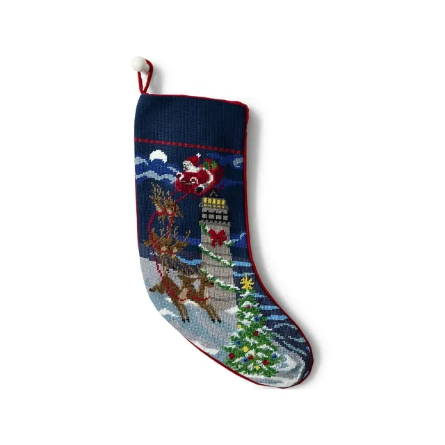 Lands' End Lands' End Needlepoint Christmas Stocking Critters