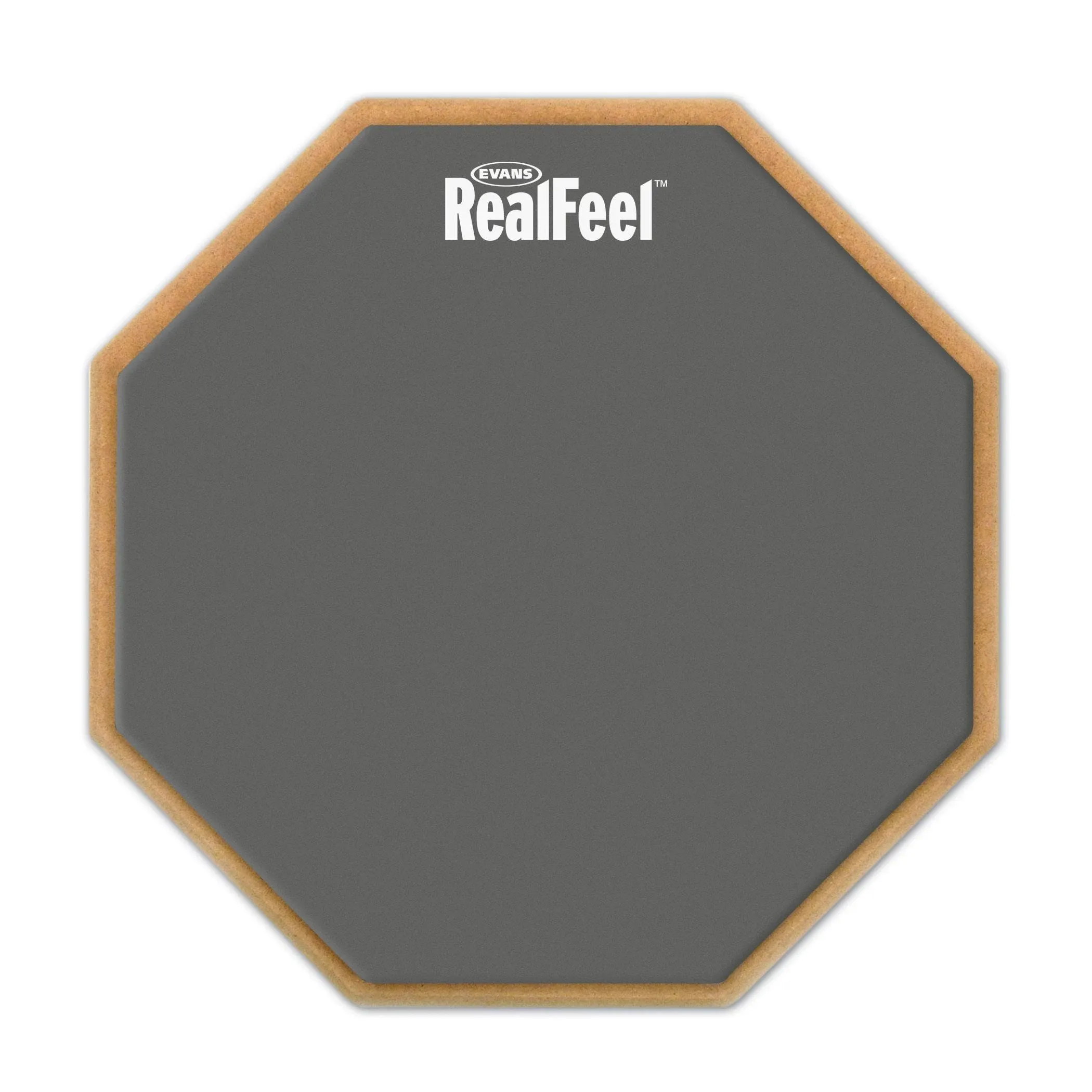 Evans RealFeel - Drum Practice Pad - Drum Pad - Drummer Practice Pad - Gum Rubber & Neoprene, 2 Sided, 12 Inch