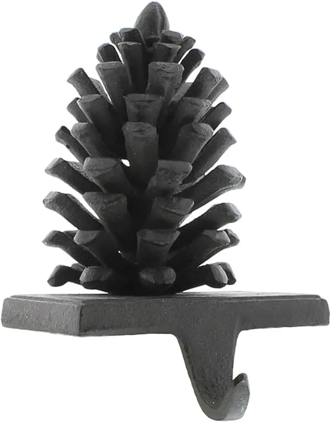 Pinecone Stocking Holder - Cast Iron - Brown