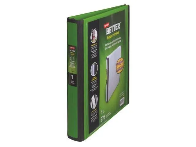 STAPLES 827602 Better 1-Inch D 3-Ring View Binder Green (19063)