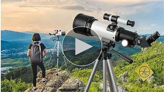 Telescopes for Adults 70mm Aperture 400mm AZ Mount, Astronomical Refractor Portable Telescope for Kids and Beginners with Backpack to Travel and View Moon White